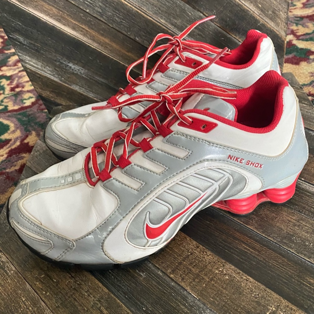 Nike Shox Red, Gray, and White size 10